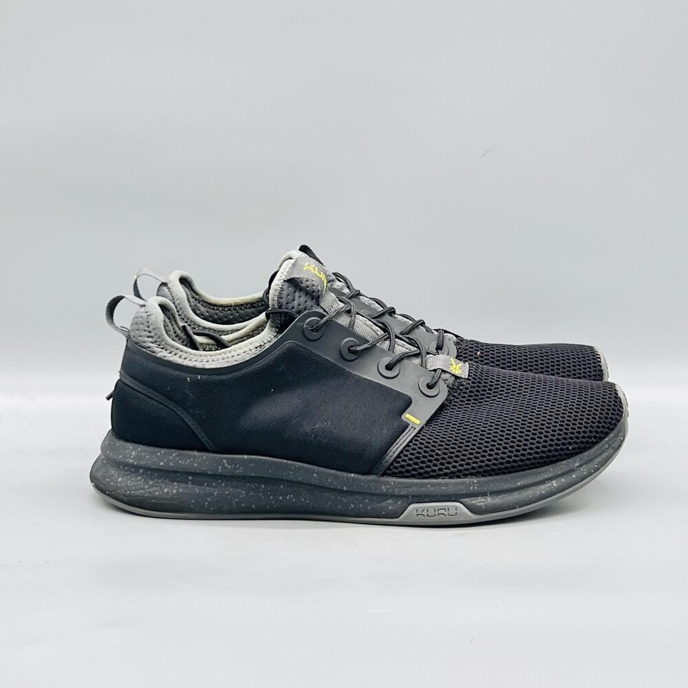 KURU Shoes Mens 11 Black Mesh Low Top Athletic Walking Casual Sneakers Comfort